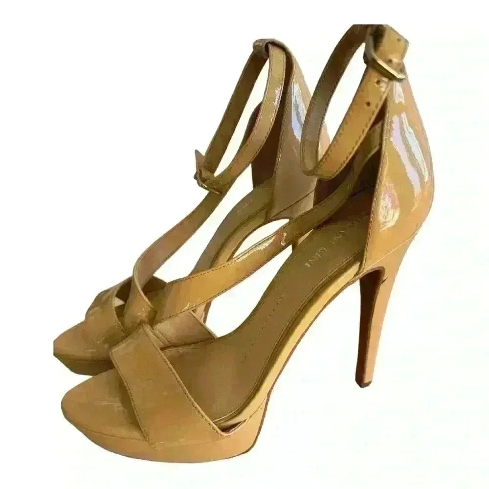GIANNI BINI WOMEN’S NUDE CREAM BEIGE PLATFORM HEELS SIZE 9.5